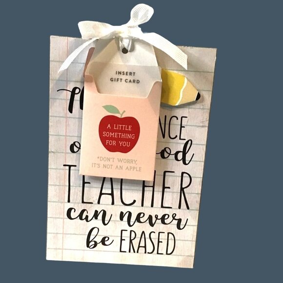 Wooden Teacher Appreciation Gift Card Holder With Pencil Design - Picture 2 of 6